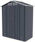 Metal Storage Shed, 5X3 FT Lockable Outdoor Tool Shed with Air Vent, Galvanized Steel Garden Shed for Backyard, Patio, Garden, Bike Storage or Outdoor Use, Grey