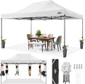 COBIZI 10x15 Heavy Duty Pop up Canopy Tent Easy Up Commercial Outdoor Canopy Wedding Party Tents for Parties All Season Wind & Waterproof Gazebo with Carry Bag, White(Frame Thickened)