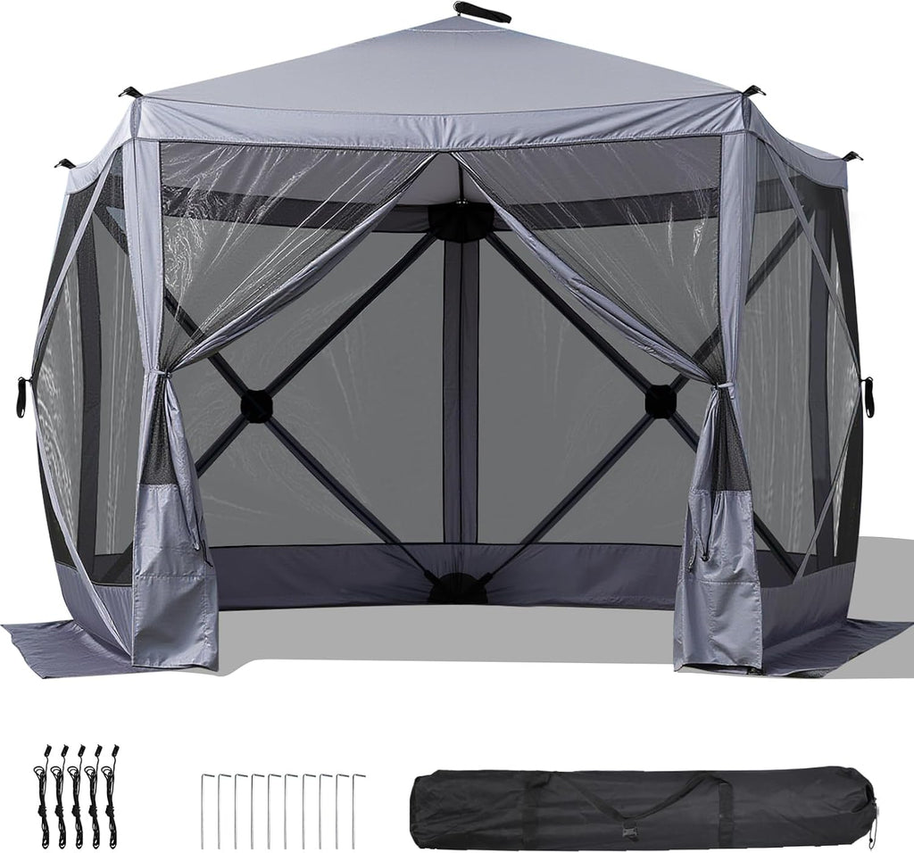Outvita 10x10ft Instant Pop-Up Screen Tent - Outdoor Gazebo Canopy with Mosquito Netting & Carrying Bag - Versatile Pavilion Tent for Patios and Events