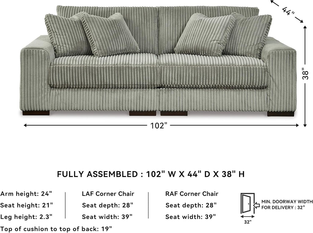 Signature Design by Ashley Lindyn Contemporary 2-Piece Sofa with Reversible Cushions, Gray