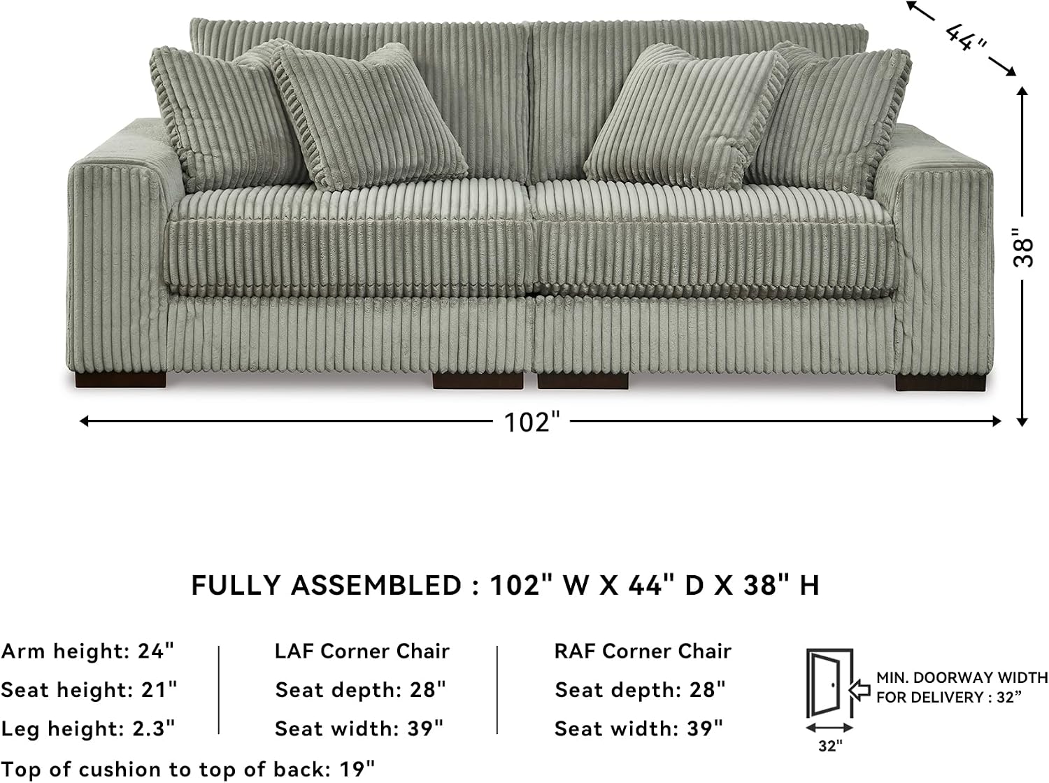 Signature Design by Ashley Lindyn Contemporary 2-Piece Sofa with Reversible Cushions, Gray