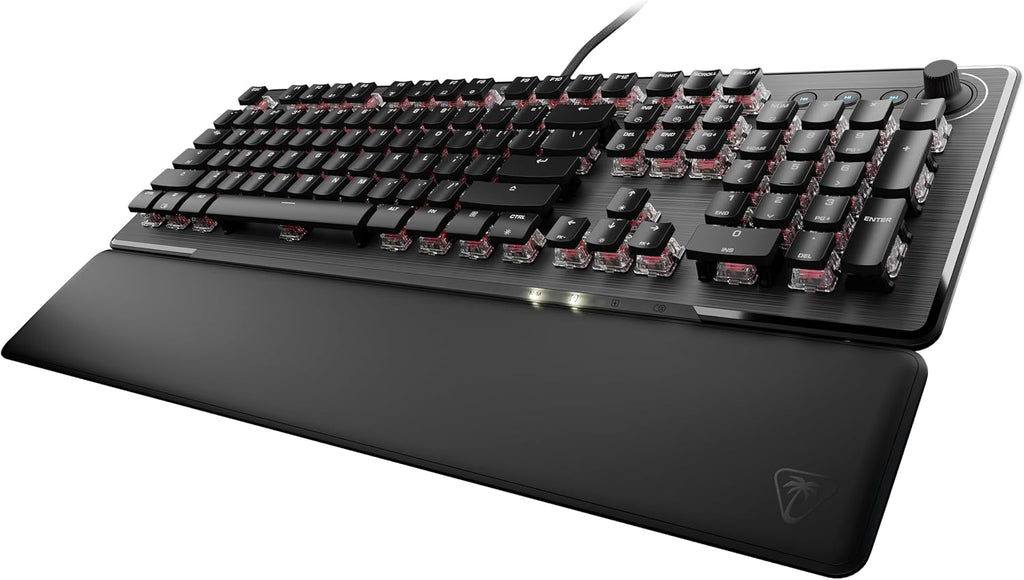 Turtle Beach Vulcan II – Full-Size PC Gaming Keyboard, Titan II Mechanical Switches, Customizable RGB Illuminated Keys, Detachable Palm Rest, Media Controls, Aluminum Top Plate, Numpad – Black