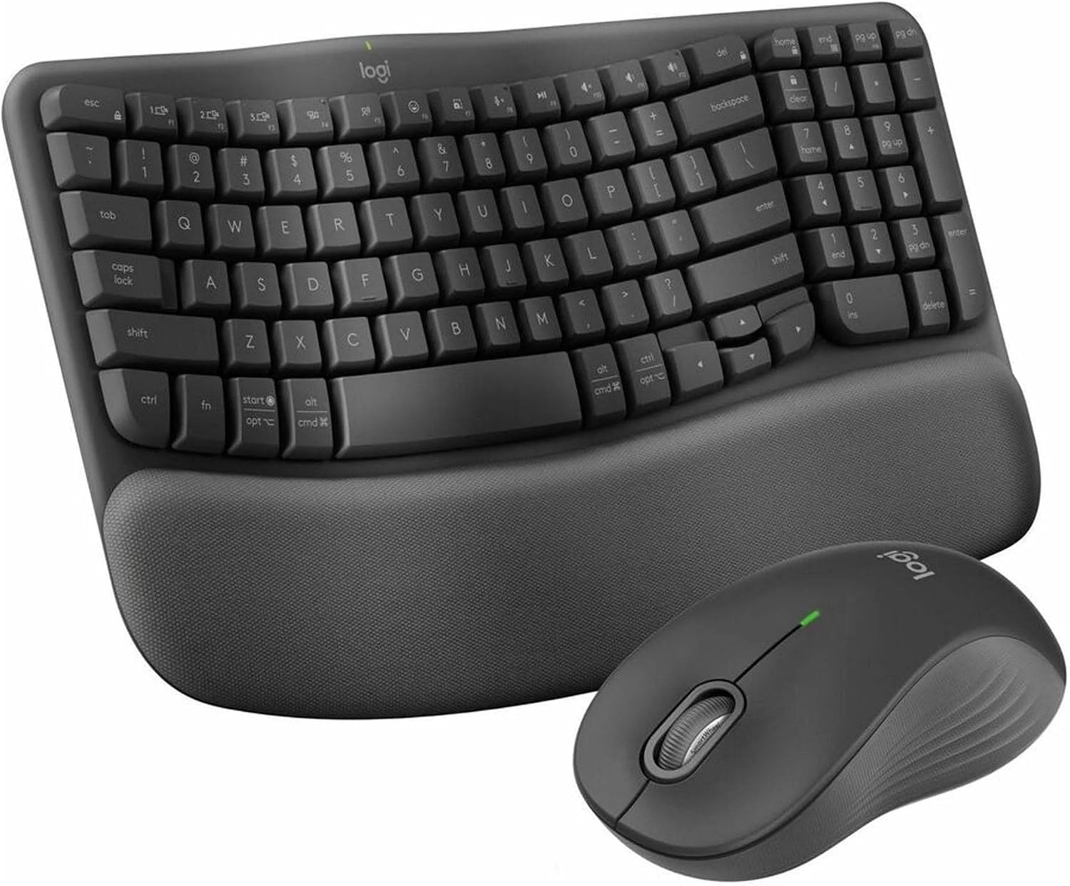 Logitech MK670 Comfort Wave Wireless Keyboard & Mouse Combo Home Office Active Lifestyle Modern Bundle with Special Edition Micro Portable Wireless Bluetooth Speaker, Gel Wrist Pad & Gel Mouse Pad