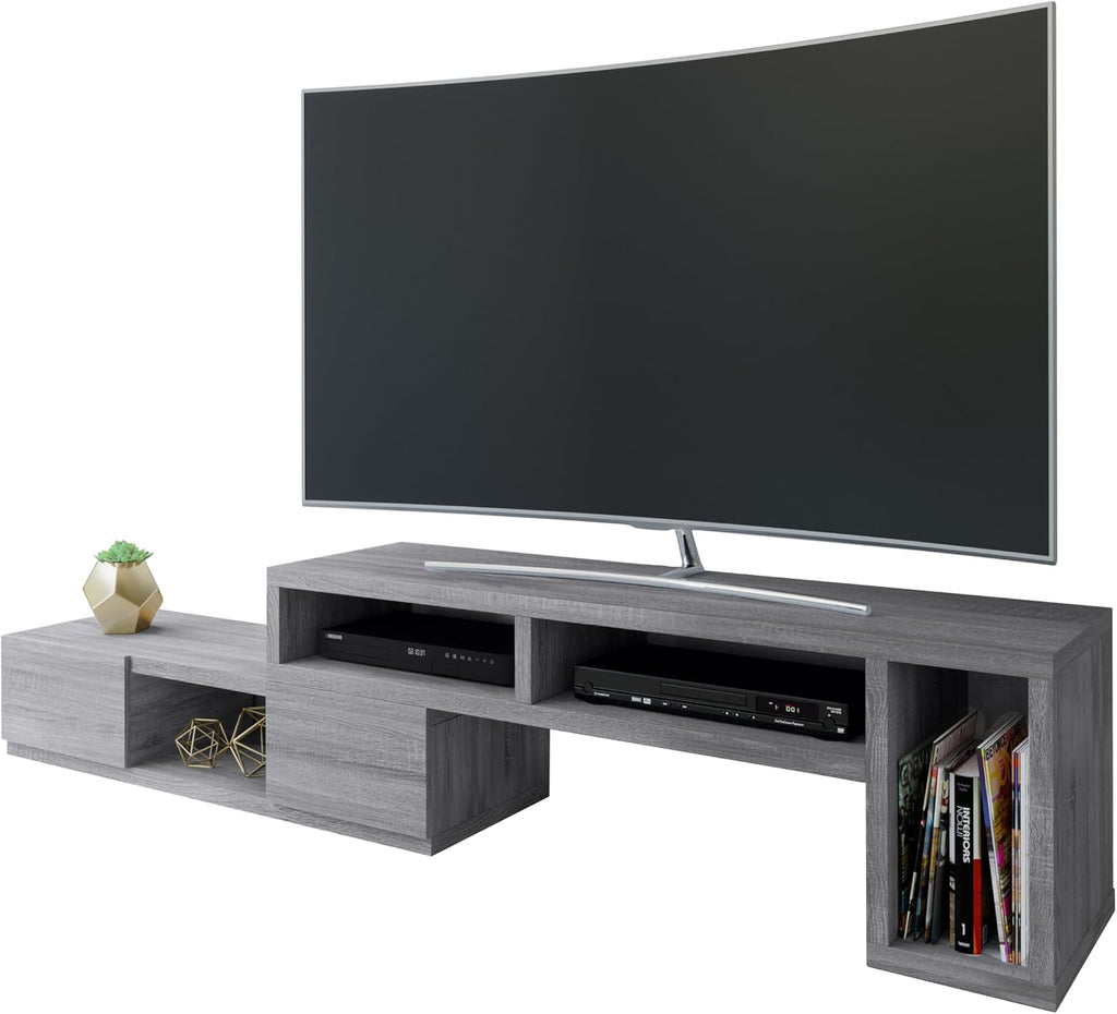 Adjustable TV Stand for 65 Inch TV, Modern TV Stand for Living Room with Storage, Expandable Base Entertainment Center Fits Screens up to 65' When TV is Measured Diagonally, Grey
