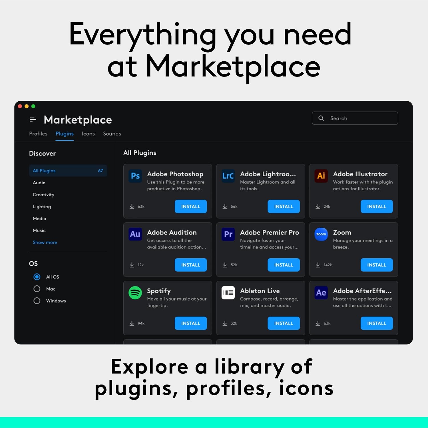Logitech MX Creative Console, 9 Customizable LCD Keys, Stream Deck Accessories,Connectivity Technology USB-C, Control Dial for Graphic Design, Zoom, Spotify - Graphite, 3-Month Adobe Cloud Membership