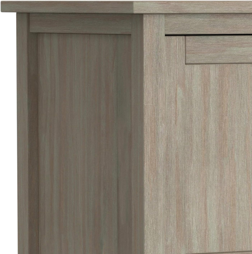 SIMPLIHOME Warm Shaker TV Stand - 47 inch Wide Solid Wood Media Console in Distressed Grey, Transitional Entertainment Center for TVs up to 50 Inches with 2 Cabinets, 2 Drawers, and Cord Management
