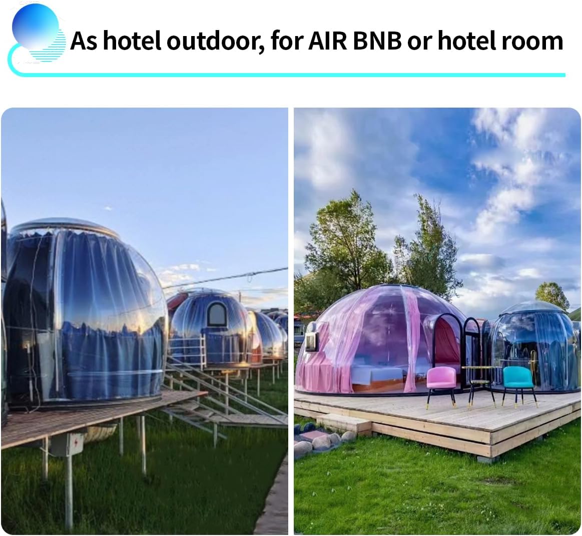 Backyard Dome Tent, Clear Garden Dome Bubble Tent for Outside, Weatherproof Geodesic Gazebos & Pergolas for Outdoor