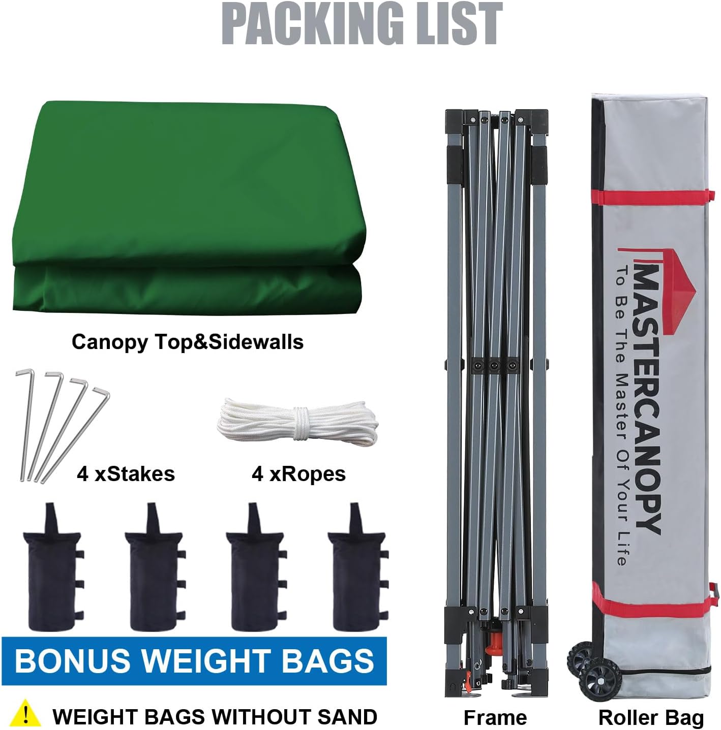 MASTERCANOPY Heavy Duty Pop up Canopy Tent with Sidewalls (10x10,Forest Green)