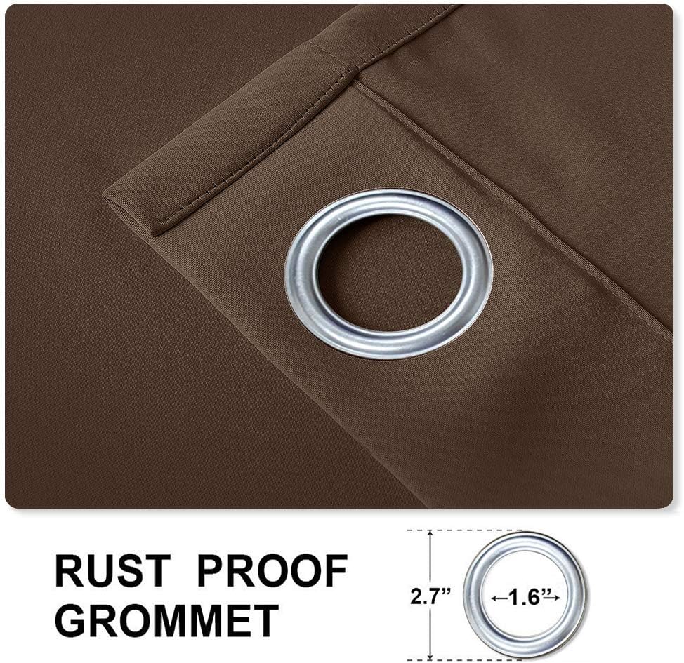 cololeaf Blackout Outdoor Curtains for Patio - Indoor Outdoor Curtains Waterproof Thermal Insulated Privacy Protect Grommet Shade Drapes for Porch - Brown 100' Wx84 L Inch (1 Panel)