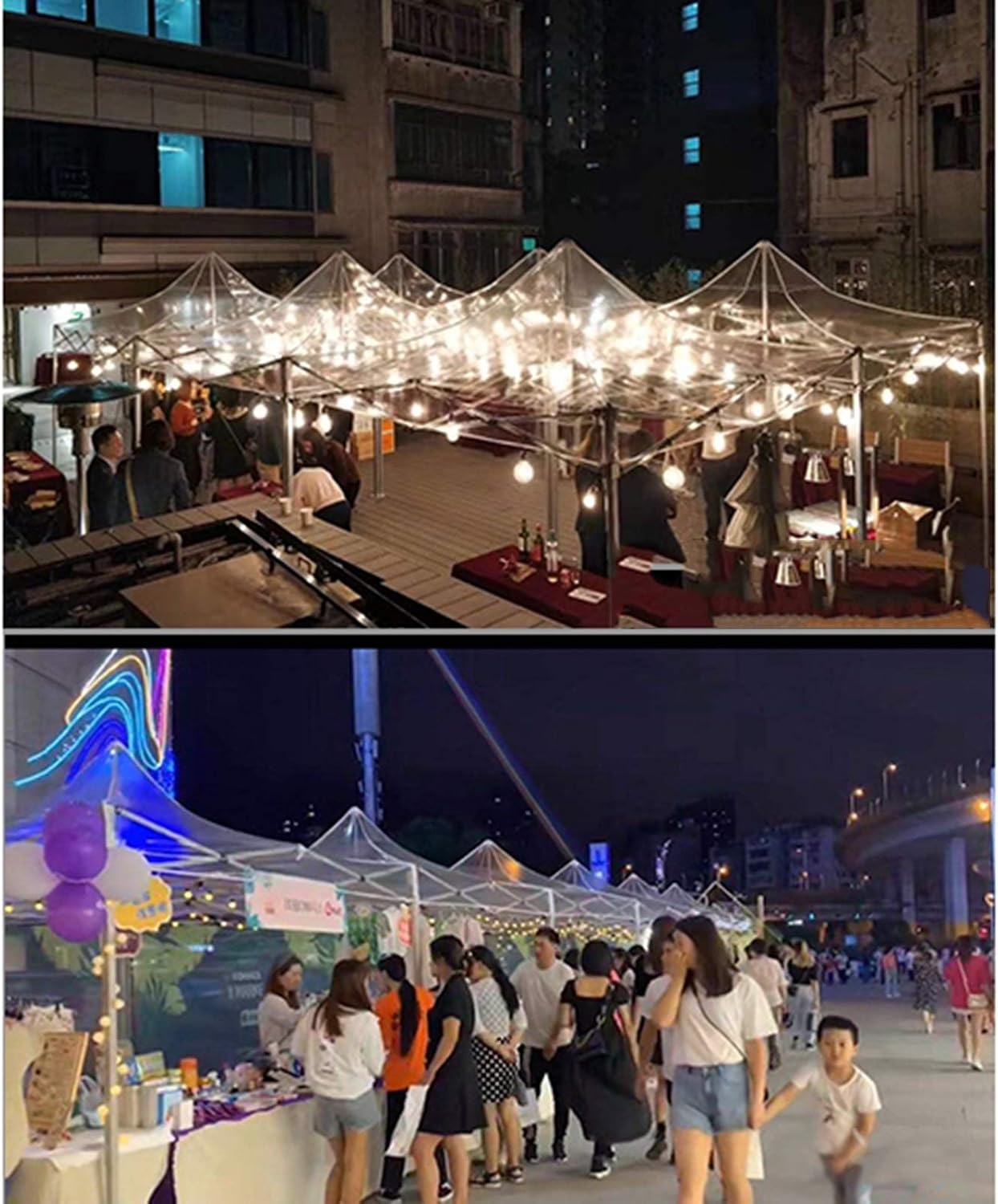 GDMING Transparent Pop-up Gazebo, Waterproof Heavy Duty Canopy Tent, PVC Coated Garden Awning for Outdoor Patio Cover, 4 Sizes (Color : Clear, Size : 2x2m)