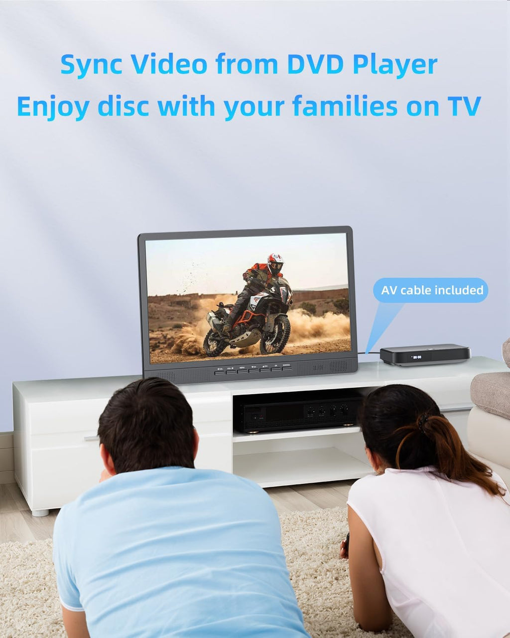 NORTHING 18.5' Portable TV for Outdoor Indoor, Full HD Portable TV for Camping, 6500mAH Built-in Power Operated TV, 12V TV with Antenna/HDMI/USB/AV Input, Small T V for RV Kitchen Patio Boat Car