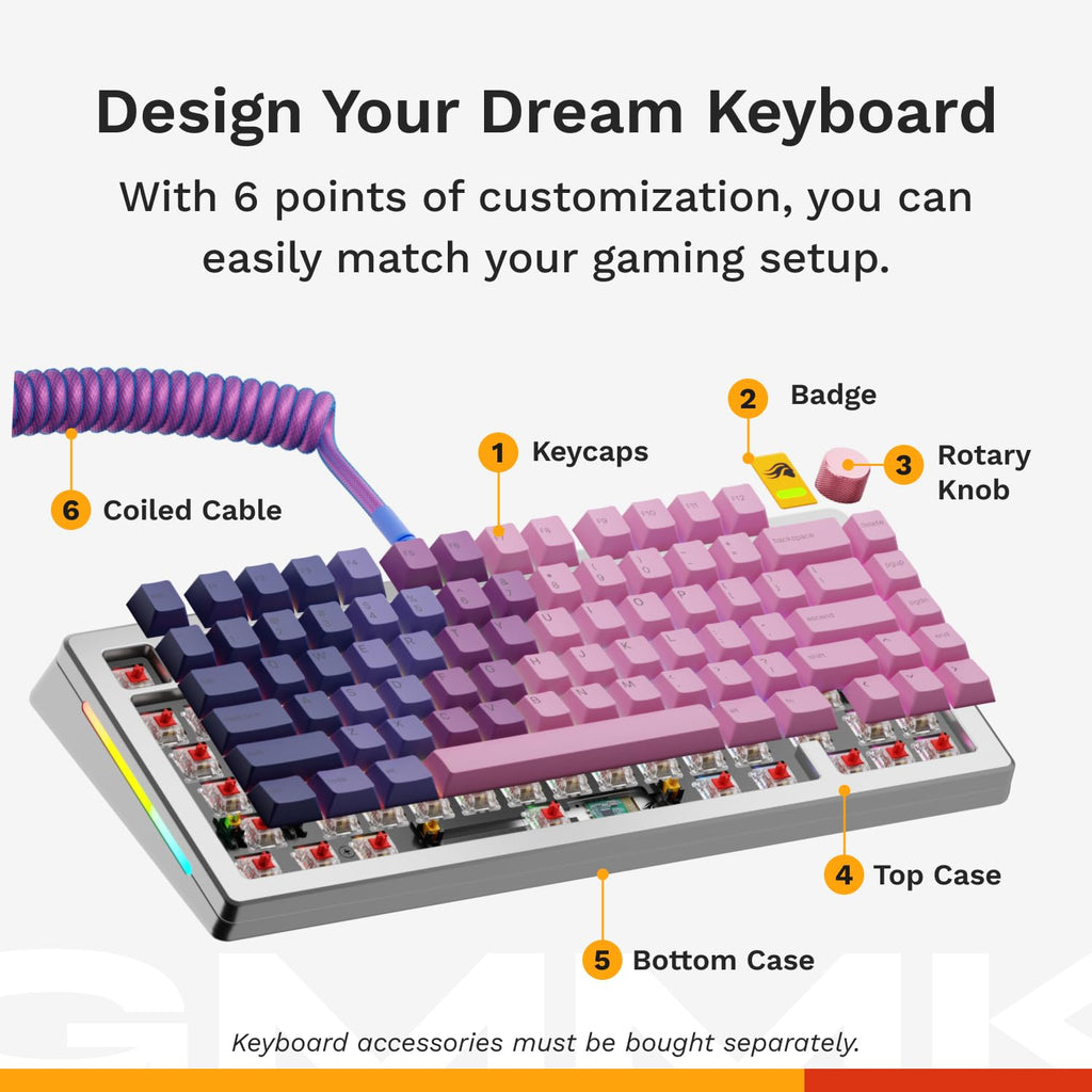 Glorious Gaming GMMK 3 PRO Wireless Mechanical Keyboard: 75% TKL, Bluetooth & 2.4GHz, Hotswappable MX Switches, Aluminum Body, Gasket System, Doubleshot Keycaps, US QWERTY Layout (Silver)