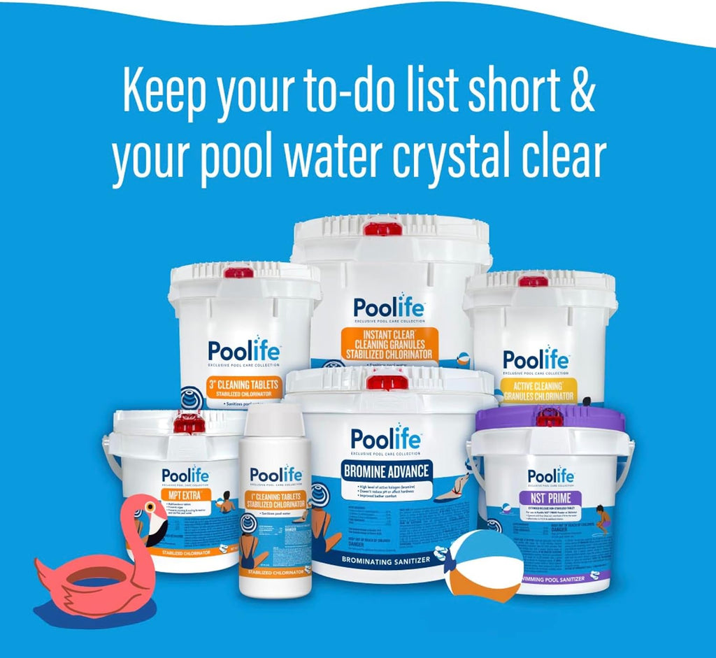 Poolife MPT Extra Pool Chlorine Tablets - Multi-Functional 3 inch Chlorine Tablets for Pool to Prevent Algae, Stains & Scaling & Clarifies Water, Extend Chlorine Life with Sun-Protected Pucks - 21 lb