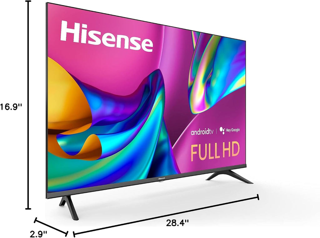 Hisense A4 Series 32-Inch FHD 1080p Smart Android TV with DTS Virtual X, Game & Sports Modes, Chromecast Built-in, Alexa Compatibility (32A4FH, 2022 Model),Black