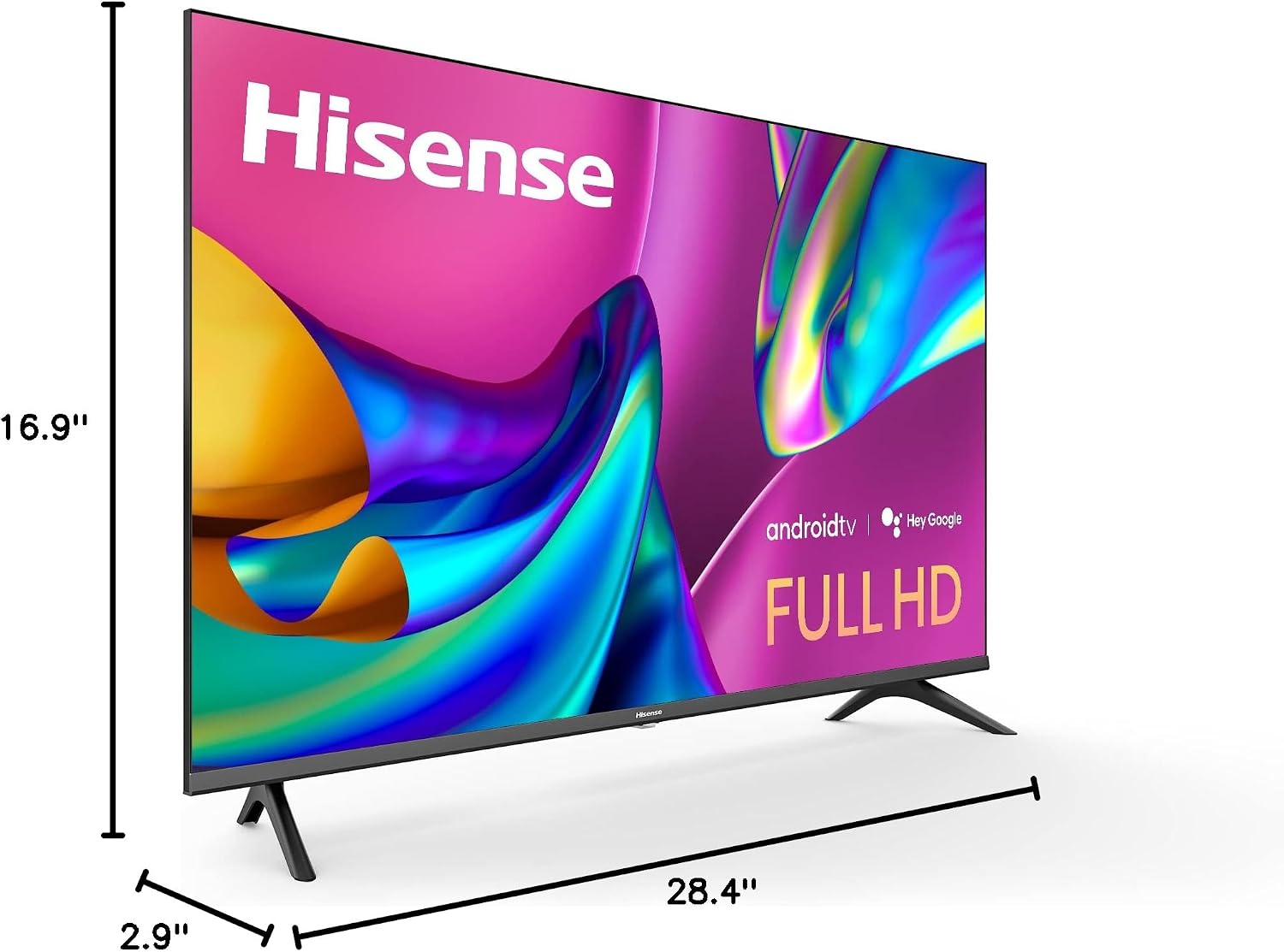 Hisense A4 Series 32-Inch FHD 1080p Smart Android TV with DTS Virtual X, Game & Sports Modes, Chromecast Built-in, Alexa Compatibility (32A4FH, 2022 Model),Black