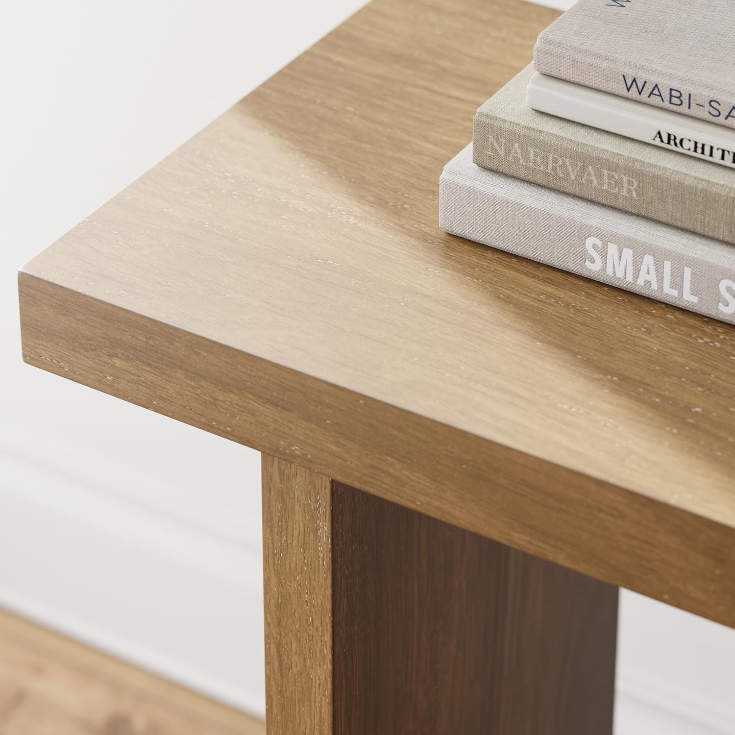 Nathan James Virgo Wood Accent Storage Console Sofa Table, for Entryway, Hallway or Living Room, Light Brown - Set of 2