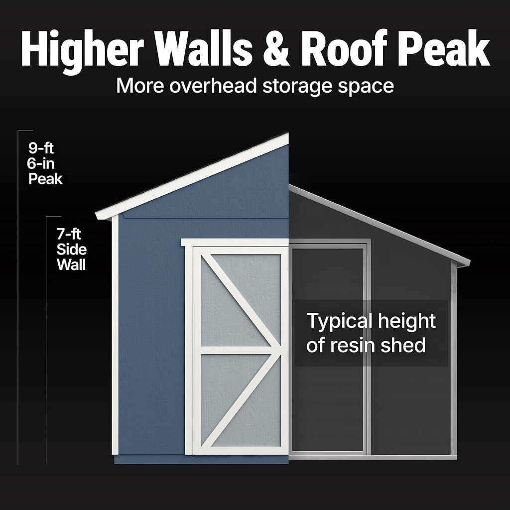 Handy Home Products Rookwood 10x14 Do-It-Yourself Wooden Storage Shed- Does not Include Floor kit, Paint or Roofing Shingles