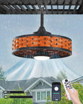 Outdoor Ceiling Fans with Light for Patios, 20' Weatherproof Gazebo Fan with Hanging Hook, Remote Control & APP, 6 Speeds, 3CCT, Caged Plug in Ceiling Fan for Patio