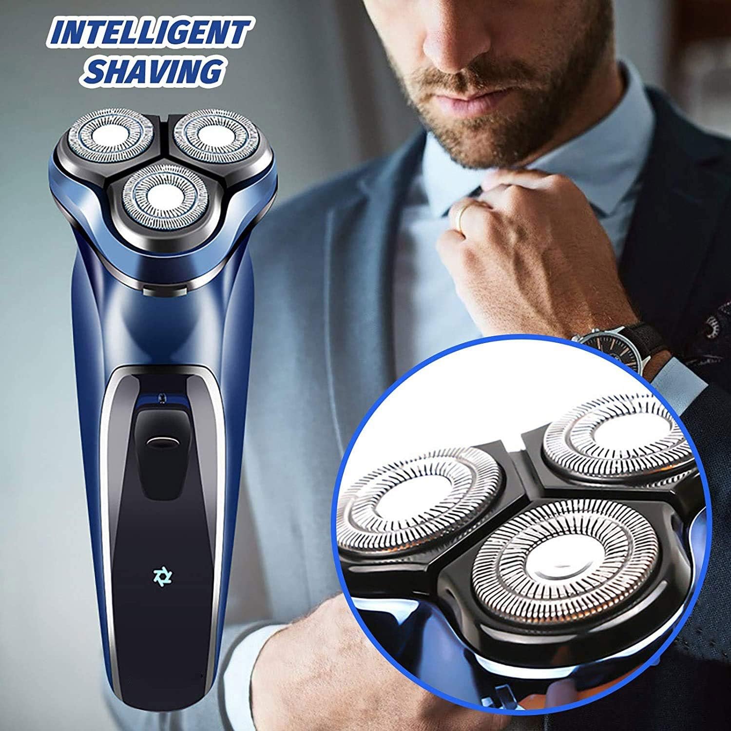 NCRD Electric Shavers for Men, Mens Electric Razor,Dry Wet Waterproof Man Shaver,Portable Facial Cordless Shaver Travel USB Rechargeable for Face Shaving Husband Dad