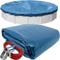 Pool Mate 30 ft Classic Blue Winter Pool Cover for Above Ground Pools, 4 ft Overlap (34 ft Cover Size), Solid 8 x 8 Scrim, 2.36 oz/yd2, 10-Year Warranty, Style: 3530-4PMA