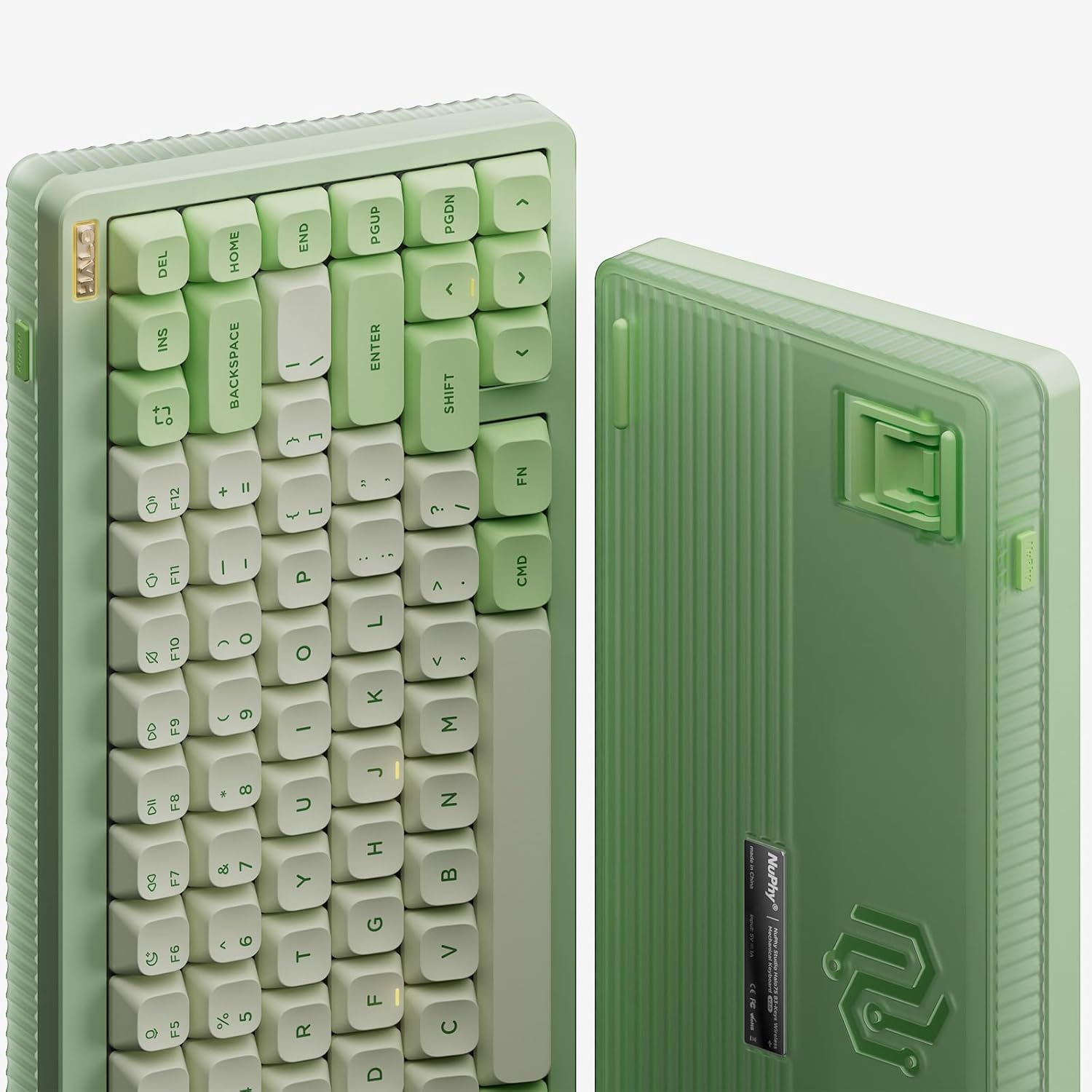 nuphy Halo75 V2 Mechancial Gaming Kyeboard,75% Wireless Hot Swappable Bluetooth Keyboard,83 Kyes RGB Backlit Keyboard,Support Bluetooth/2.4GHz/USB-C (Green, Raspberry (46gf))