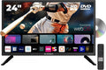 Audiobox Smart TV with Built in DVD Player – LED HDTV, AC/DC Compatible, Camper & RV TV for Travel, Home Entertainment, Gaming, HDMI, USB, VGA Inputs, 12V Cable Included, WiFi & Bluetooth (24-Inch)