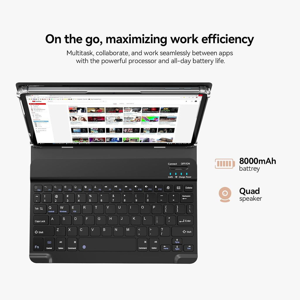12 inch Android Tablet, 2K Display Android 15 Tablet, MTK G99 Octa-Core, 16GB 256GB 1TB Expansion, 2.4/5G WiFi, 21MP Camera, Widevine L1, Gemini AI 2.0, Tablets with Keyboard, Mouse, Case etc