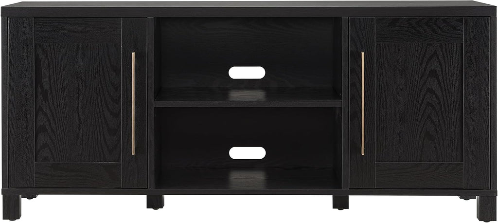 Henn&Hart Rectangular TV Stand for TV's up to 65' in Black Grain, TV Stands for the Living Room