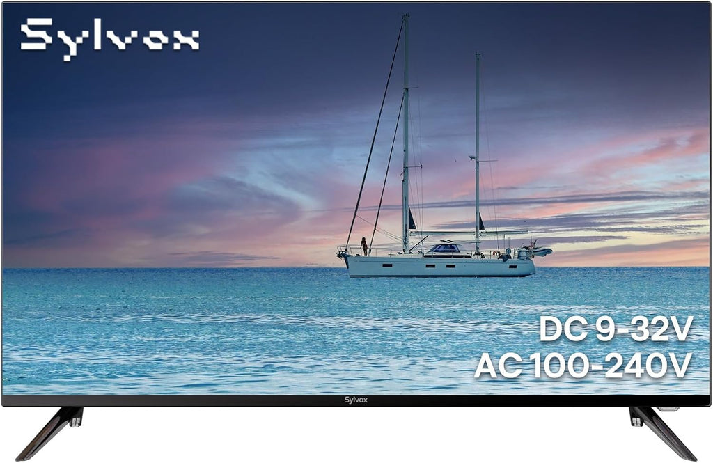 SYLVOX 40-inch RV TV, 1080P FHD Smart Google TV, 12V/24V DC & AC Power for Truck RV Boat, Waterproof Remote, 9-32V Wide Voltage Shock-Resistant Design (Marine Series)