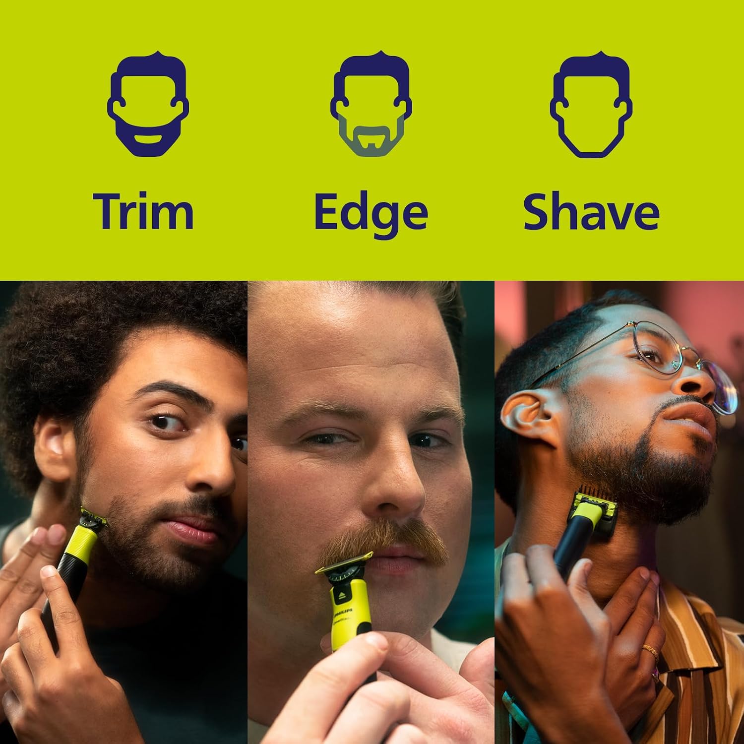 OneBlade 360 with Connectivity Face & Body Hybrid Electric Trimmer & Shaver, QP4631/90 Genuine OneBlade 360 Blade Replacement Blades, 4 Count, QP440/80