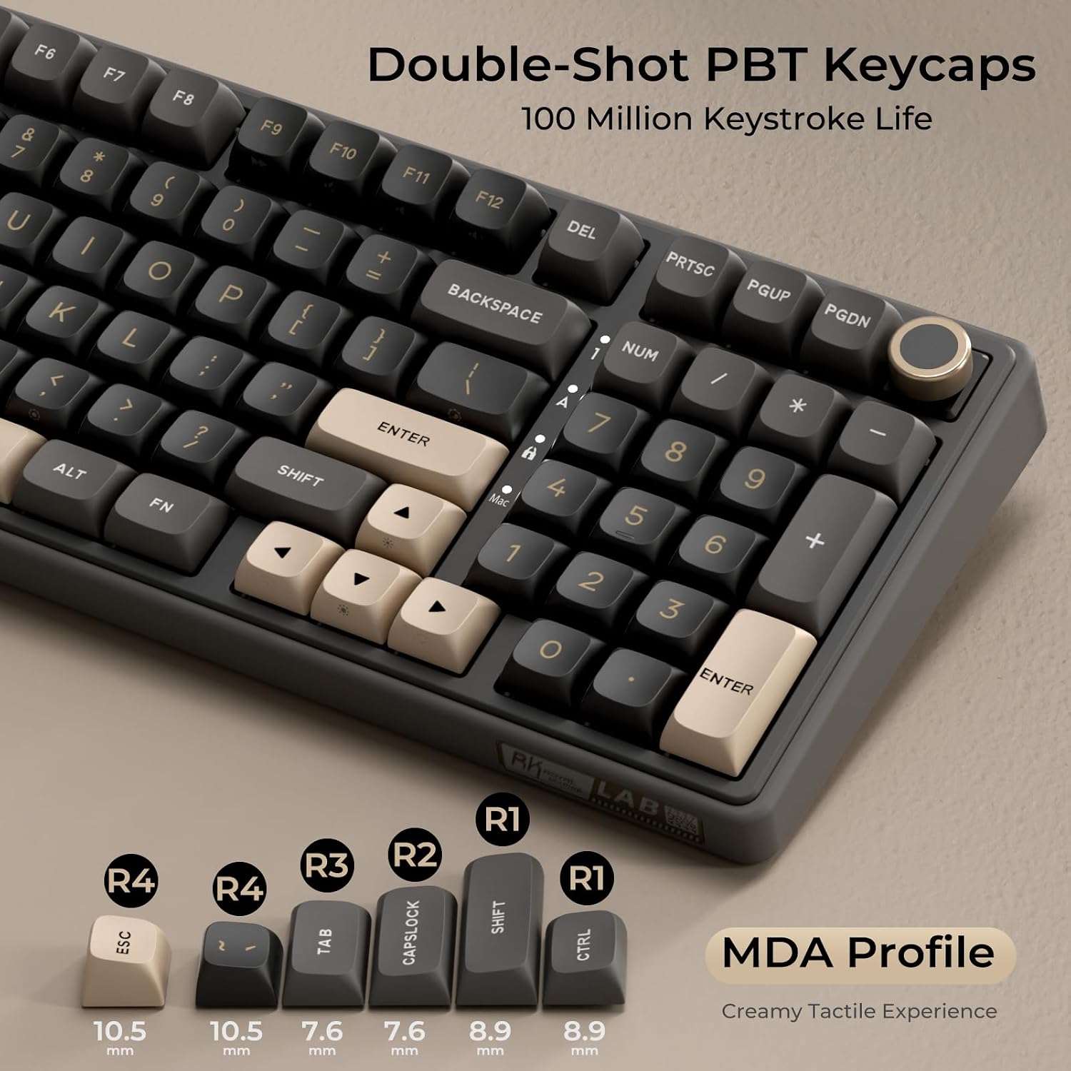 RK ROYAL KLUDGE R98 Pro Wired Mechanical Keyboard and RK M3 Wireless Mouse Combo, Creamy Hot Swappable RGB Gaming Keyboard Black, 47G Lightweight 42K DPI Gaming Mouse Black