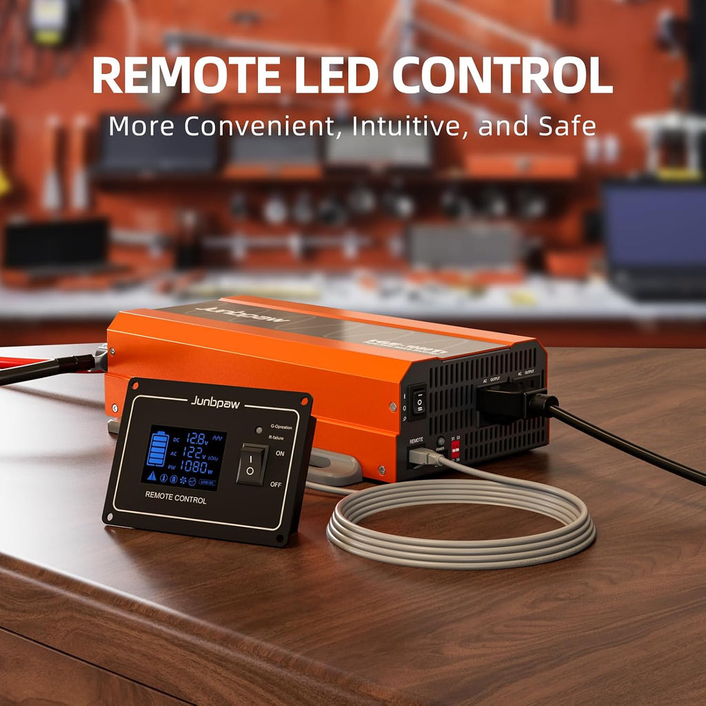 1080W Pure Sine Wave Inverter 12V to 110V Ultra Quiet, Game-Changing Design | 12V to 110 Converter for Home, RV, Camping, Off-Grid & Outdoor Adventures丨DC to AC (LGE-12V-1080Ti)
