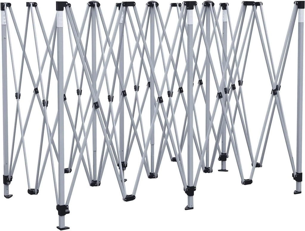 Outdoor Basic 10' x 20' Pop up Canopy Tent, Instant Heavy Duty Gazebo Tent with 6 Sidewalls/Wheeled Bag for Party Commercial Activity (Gray, Frame)