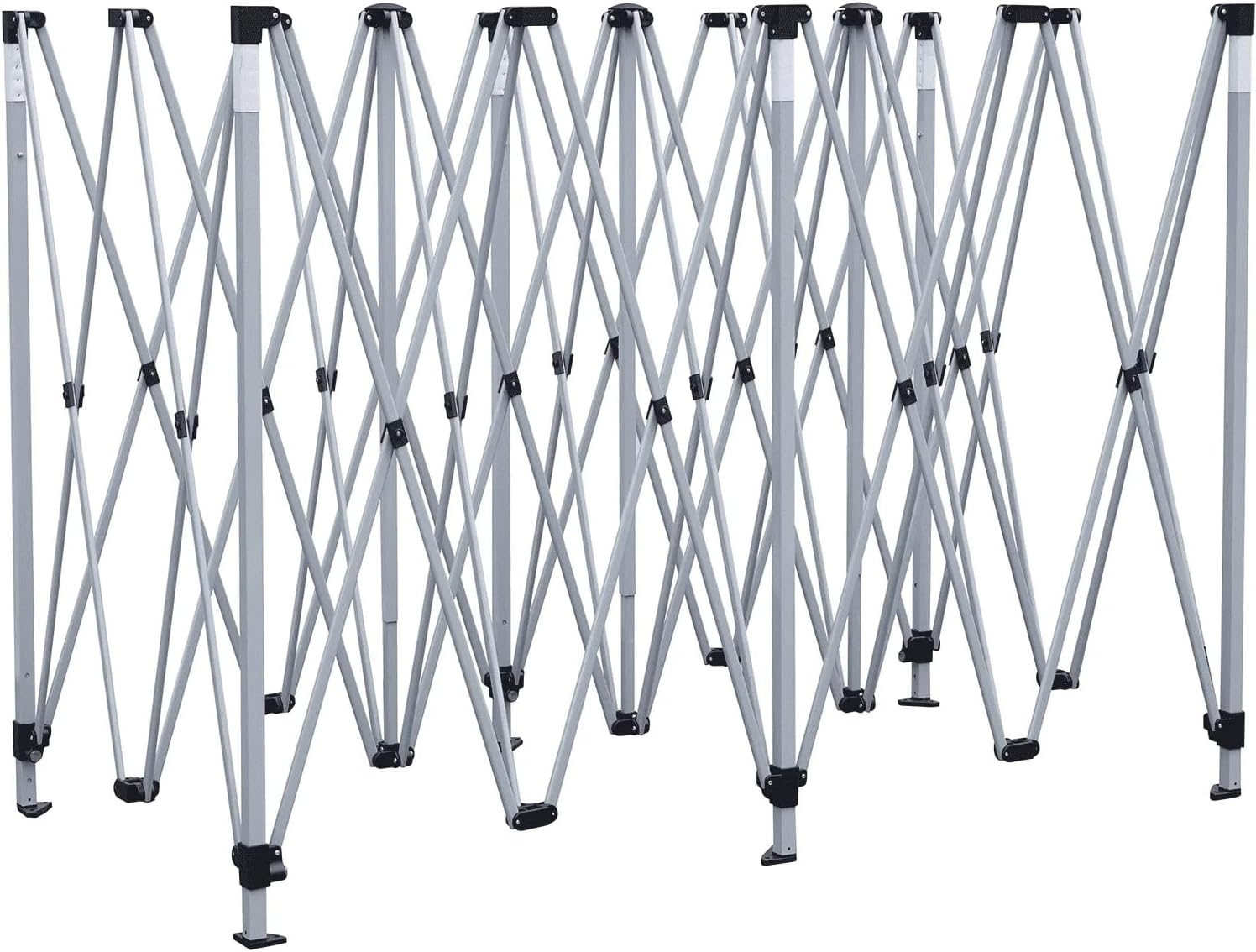 Outdoor Basic 10' x 20' Pop up Canopy Tent, Instant Heavy Duty Gazebo Tent with 6 Sidewalls/Wheeled Bag for Party Commercial Activity (Gray, Frame)
