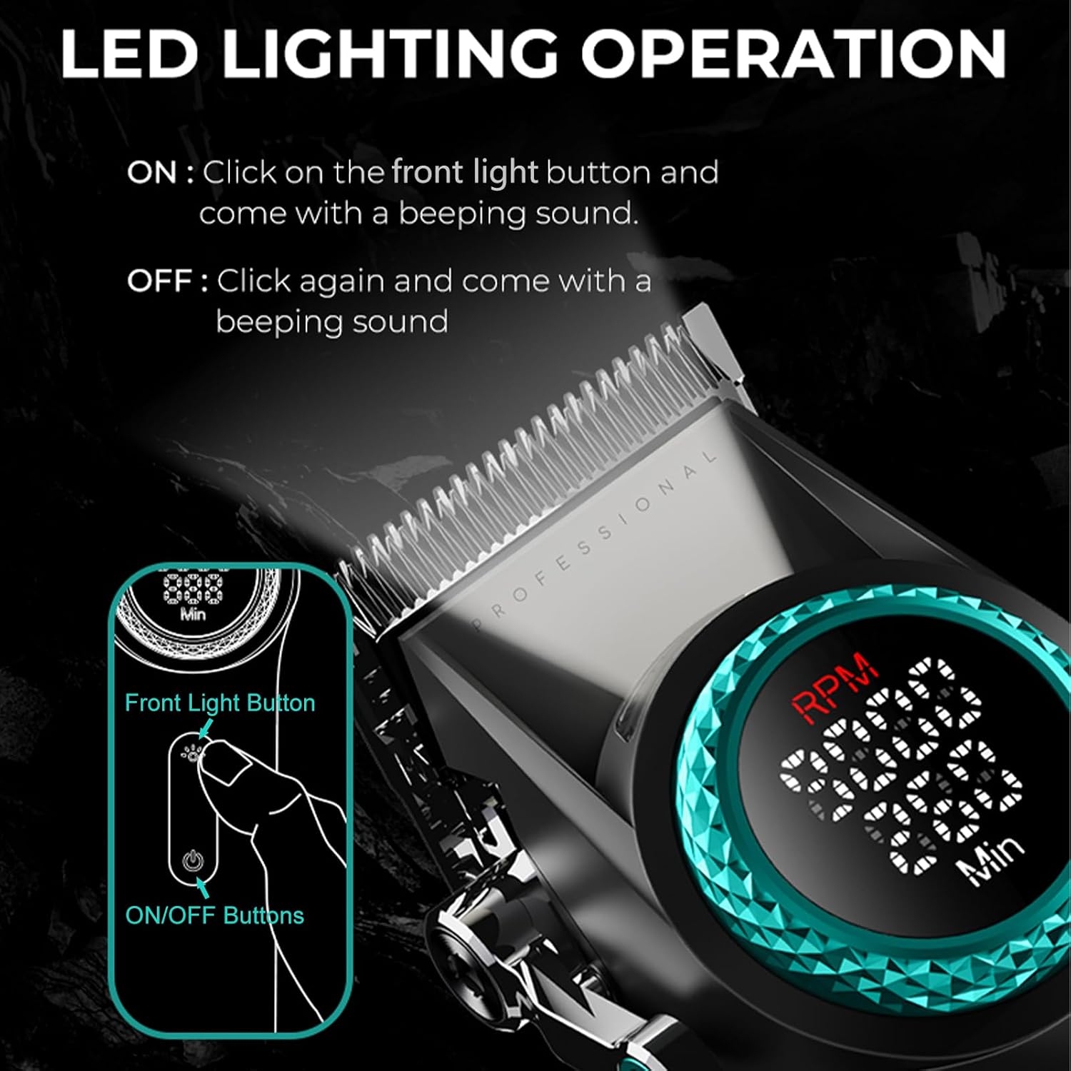 VGR 001 & 977 Professional Hair Clippers for Men, Cordless Barber Clippers and Zero Gap Trimmers Set, DLC Coating Blade Hair Cutting Kit with LED Display, USB Rechargeable Barber Set(Black)