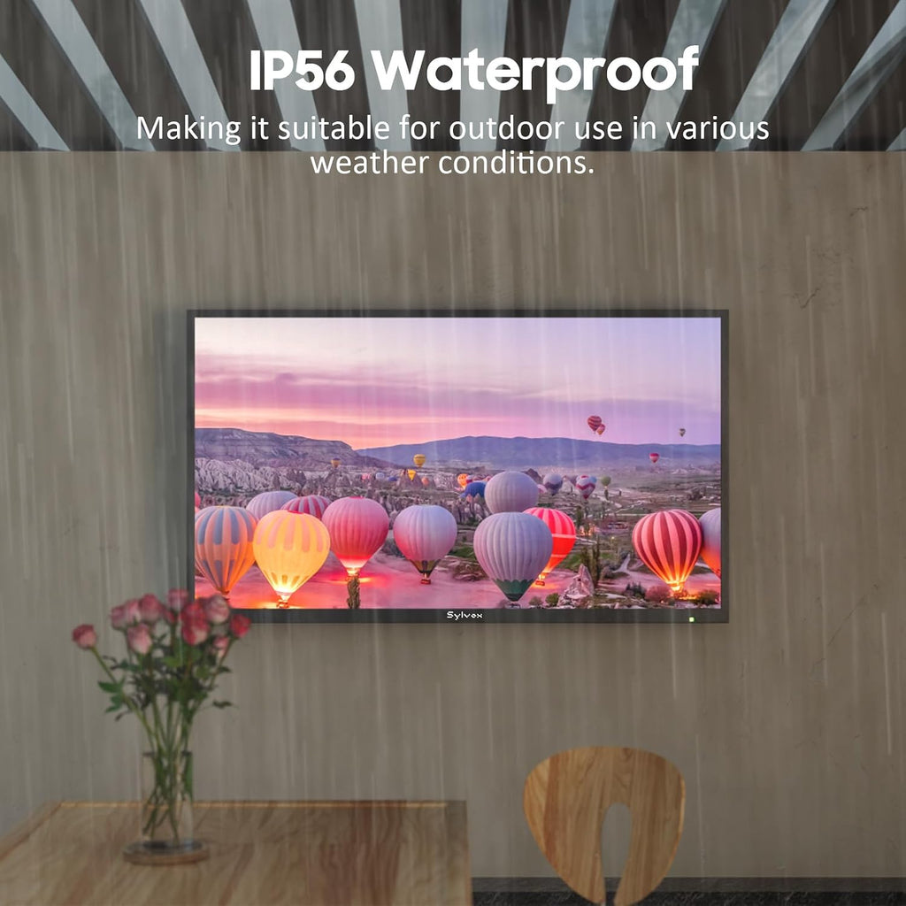 SYLVOX Smart Outdoor TV, 75 inch Outdoor Television Upgraded Google TV, 4K Weatherproof Outside TV, IP56 Waterproof, Google Assistant, Chromecast, 1000 nit Brightness for Partial Sun (Deck Pro 3.0)