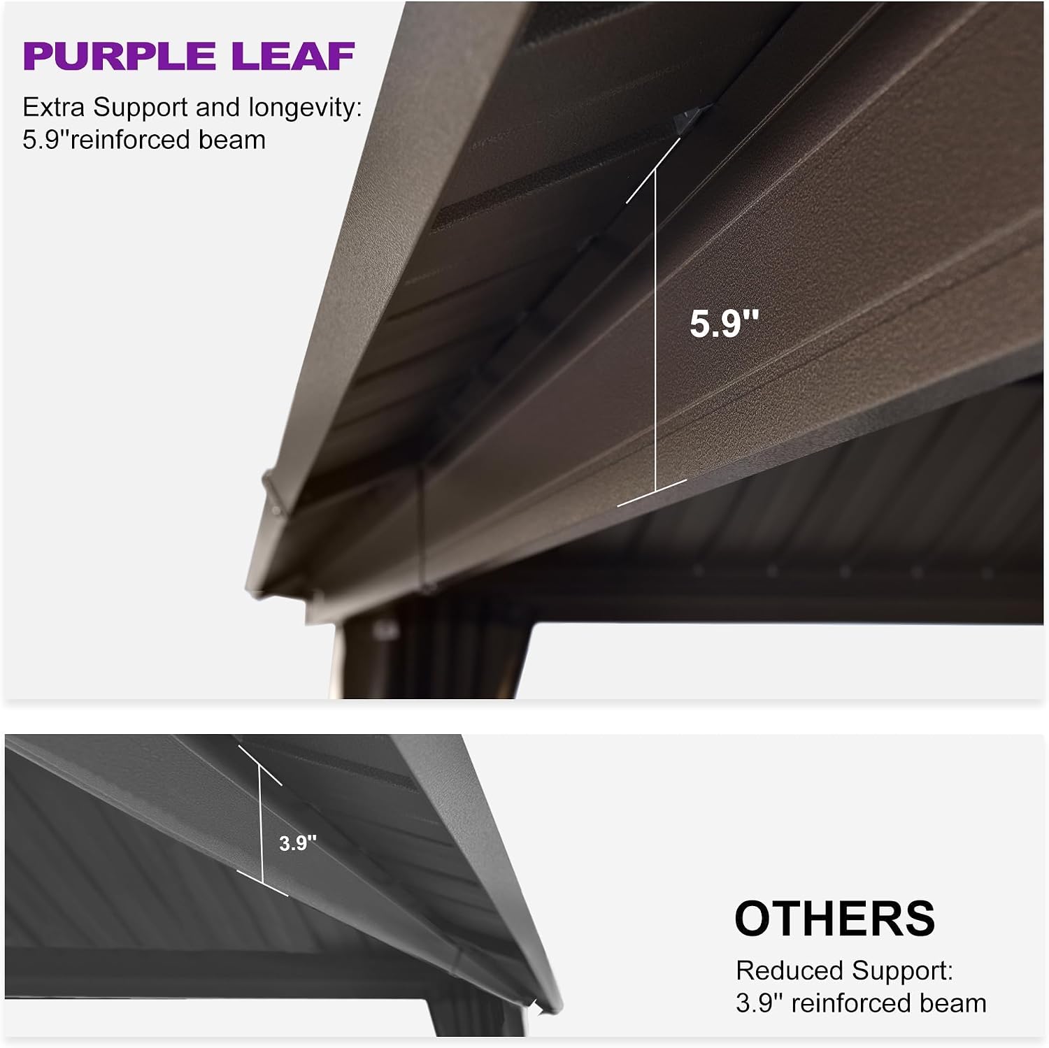PURPLE LEAF 8' X 12' Hardtop Gazebo Outdoor Gazebos Metal Frame Galvanized Steel Double Roof with Curtains and Nettings for Patio Desk Backyard Bronze