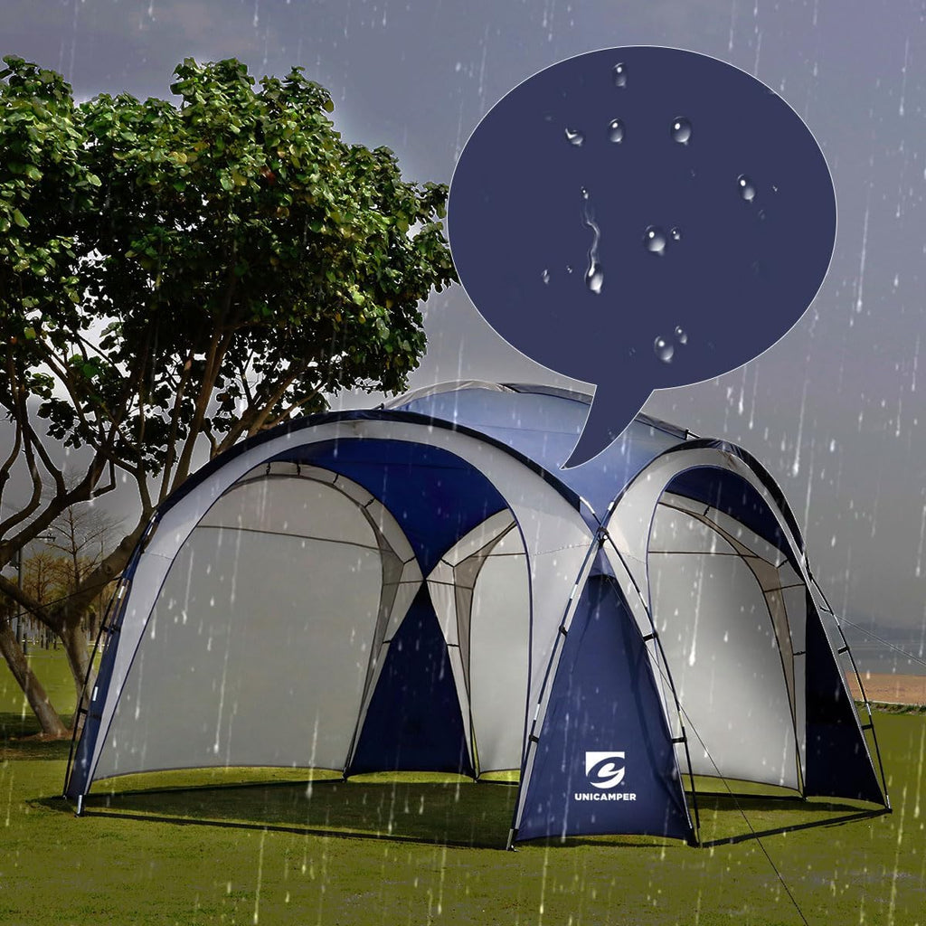 UNICAMPER Beach Tent 12 X 12ft Large UPF50+ Pop Up Canopy with 2-Pcs Side Wall