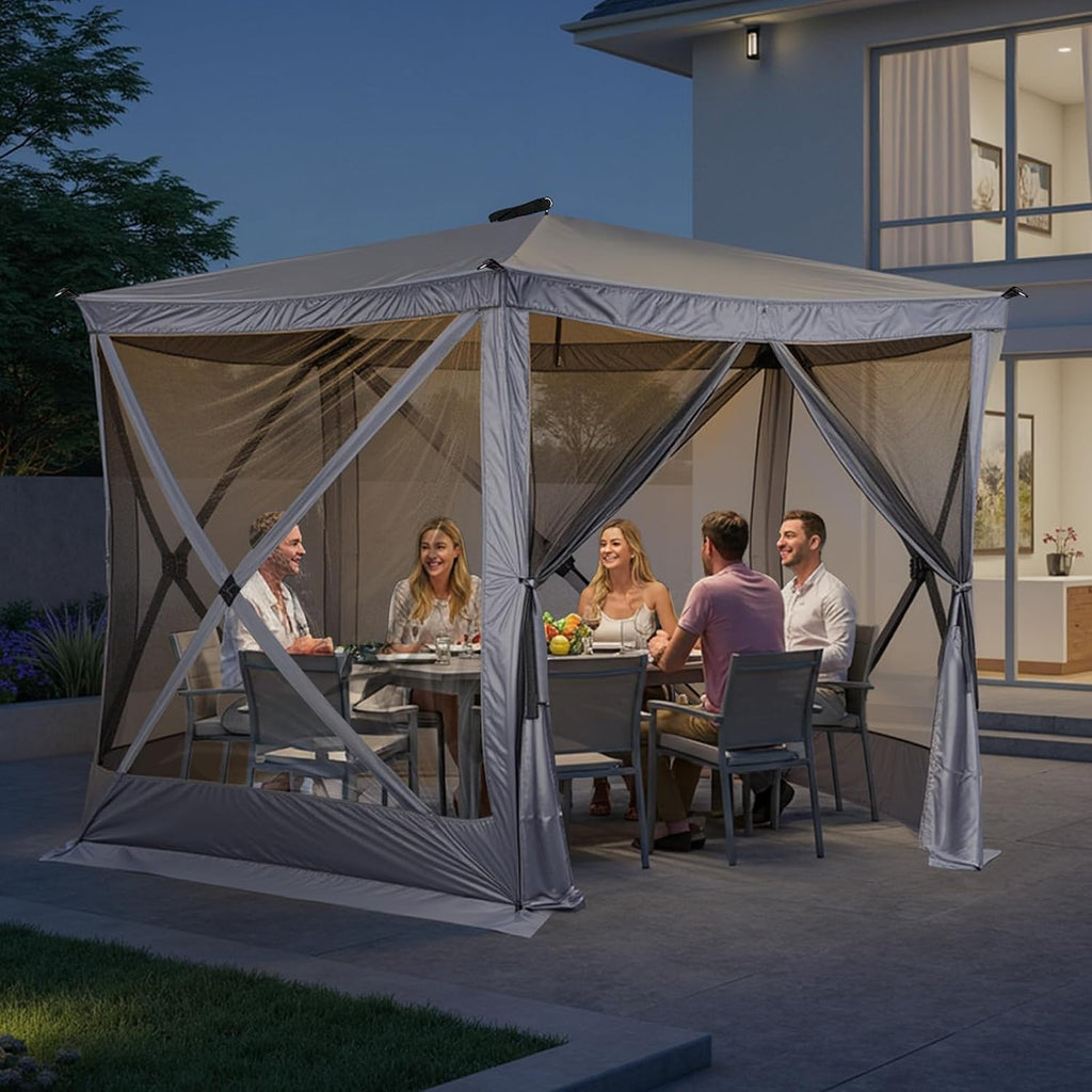 Outvita 10x10ft Instant Pop-Up Screen Tent - Outdoor Gazebo Canopy with Mosquito Netting & Carrying Bag - Versatile Pavilion Tent for Patios and Events