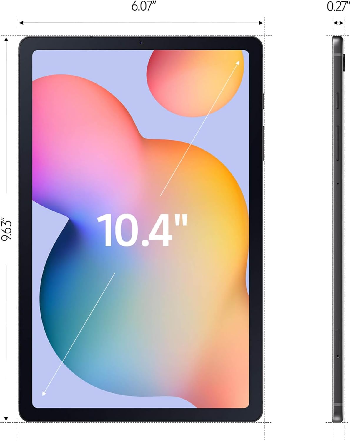 Samsung Galaxy Tab S6 Lite (2024) 10.4' Tablet, 64GB WiFi, S Pen Included, Android Student Tablet for Note-Taking, Gaming, Long Battery Life, Expandable Storage, US Version, Oxford Gray (Renewed)