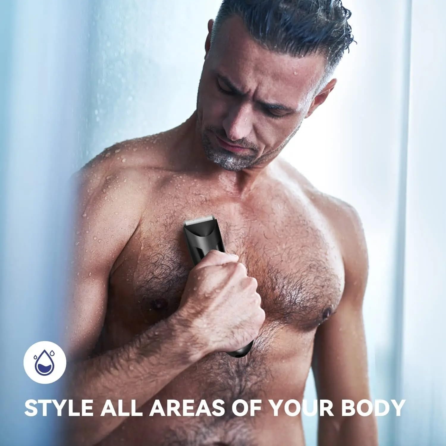 Hair Clippers for Men, Electric Body Trimmer Shaver Waterproof Groin for Ball USB Recharge Dock Grooming Kit