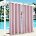 SK Studio Outdoor Curtains for Patio Waterproof Sunlight Block Rustproof Grommet Top and Bottom Windbreak Privacy Curtain for Gazebo, Front Porch, Pergola, 2 Panels, Light Pink, 100' W x 96' L