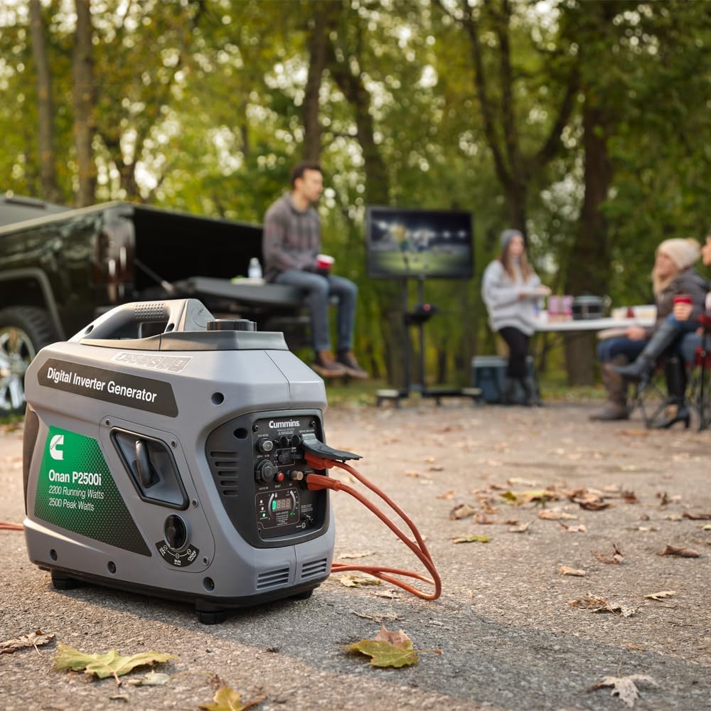 Cummins Onan P2500i Portable Digital Inverter Generator, 2200 Running Watts with 2500 Peak Watts, Perfect for Home, Camping, and RV use
