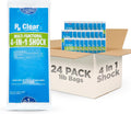 Rx Clear Multi-Functional 4-in-1 Swimming Pool Shock | 99% Sodium Dichloro-s-Triazinetrione Dihydrate | Kills Bacteria and Algae | One-Pound Bags | 24-Pack