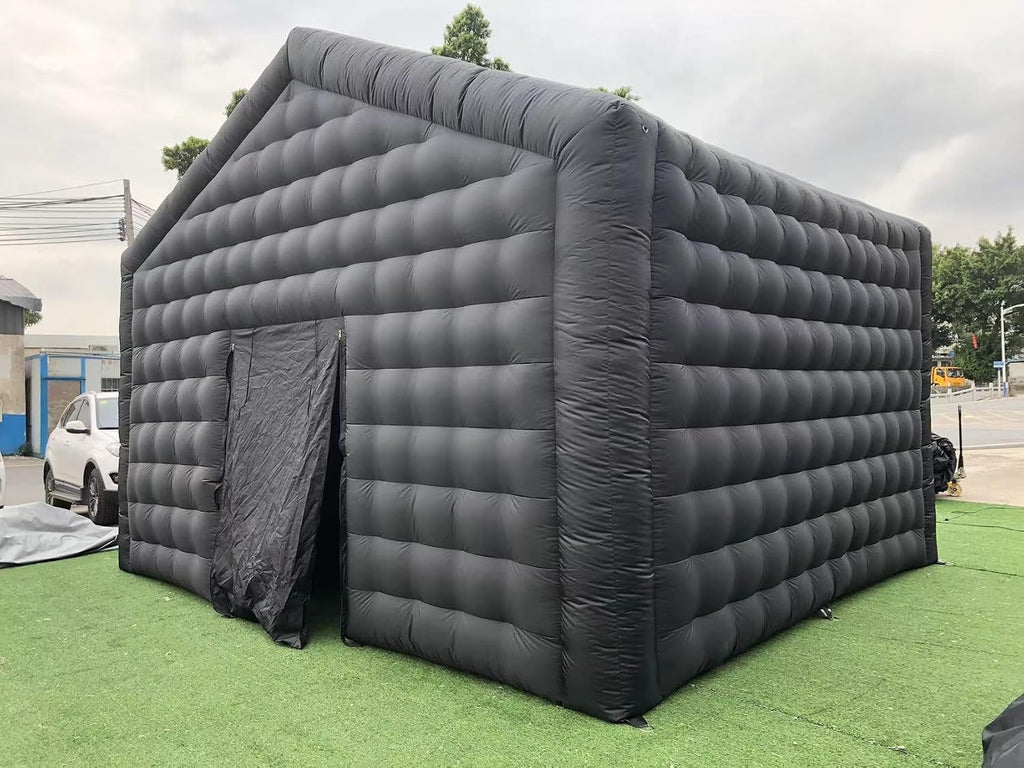 Large Black Inflatable Cube Disco Tent Square Gazebo Event Room Big Mobile Portable Night Club Party Pavilion for Backyard/Outdoor Events(20ftx16.5ft)