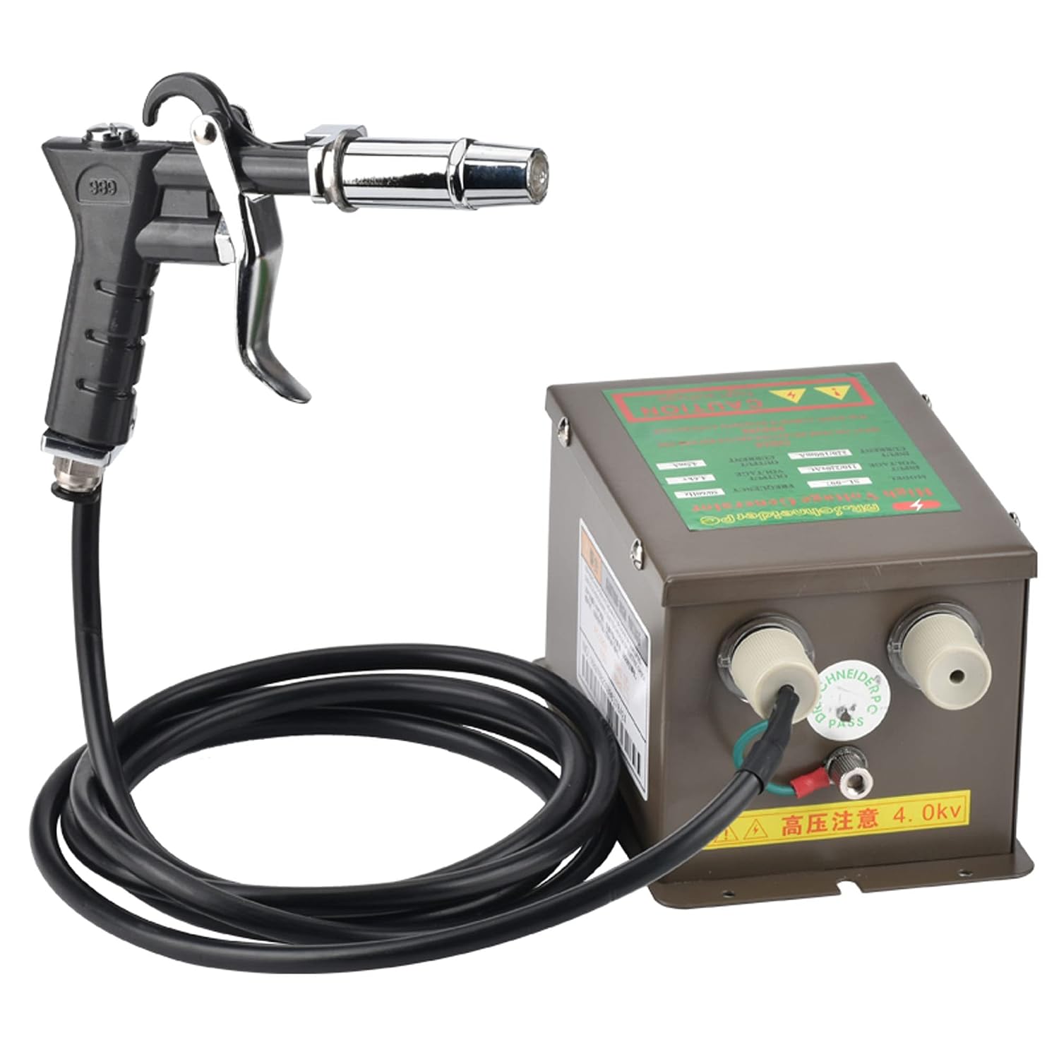 Ionizing Air Gun 4.6KV Anti-Static Air Gun with High Voltage Generator for Industrial Static Removal Static Eliminator 110V (with One Air Gun)