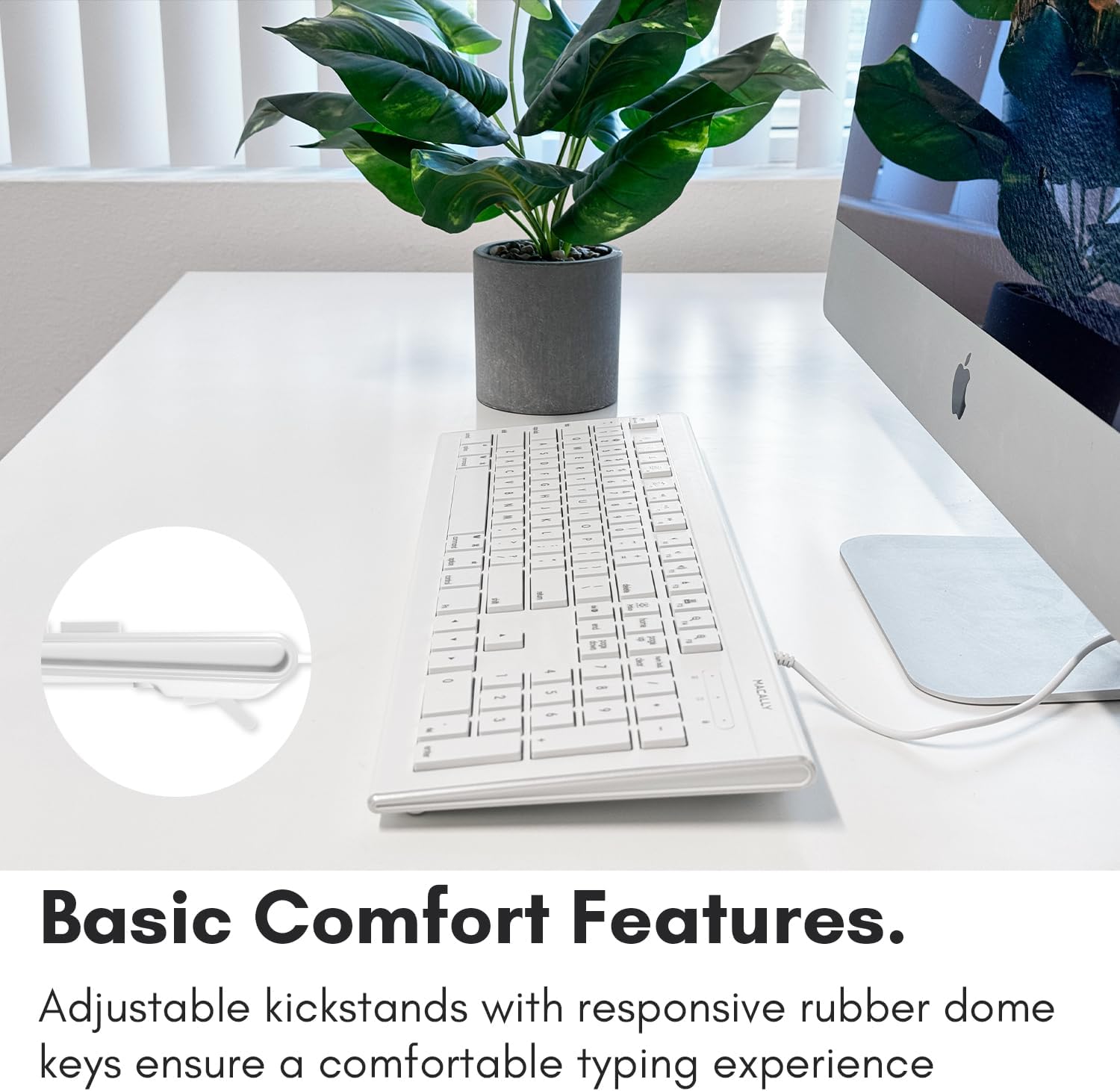 Macally 104 Key USB Wired Keyboard and Mouse Combo with Apple Shortcut Keys for Mac,iMac,MacBook,and Windows PC (MKEYECOMBO),White,(Pack of 10)