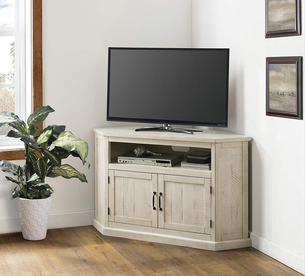 Martin Svensson Home Rustic Corner TV Stand All Antique White
