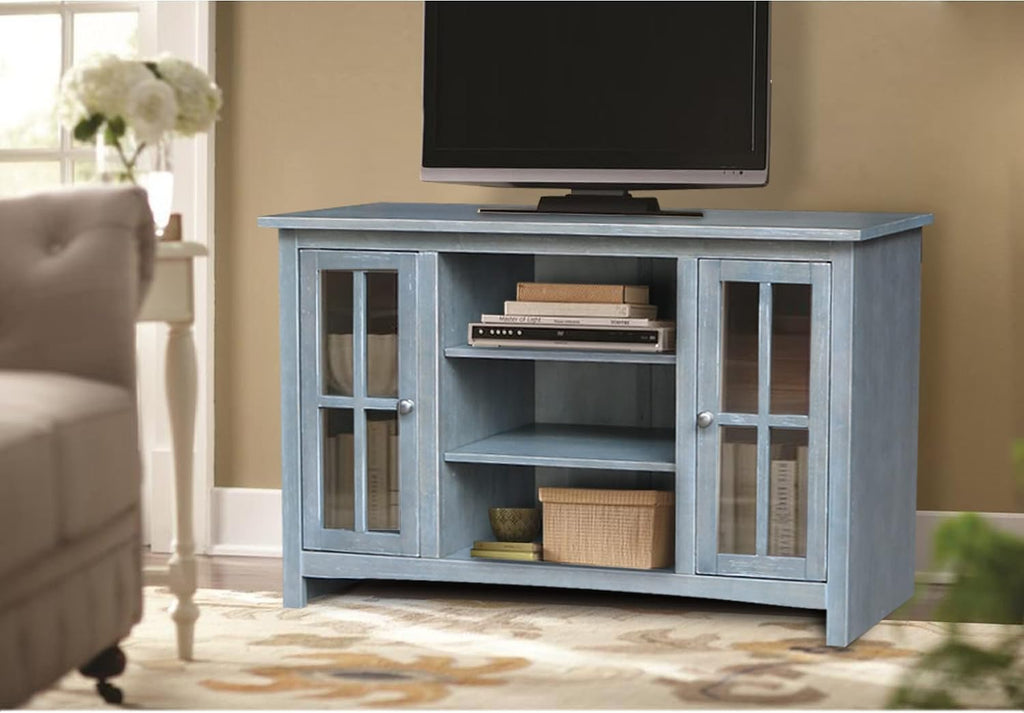 IC INTERNATIONAL CONCEPTS Entertainment/TV Stand with Open Shelves and 2 Doors in Gray - 48' Height