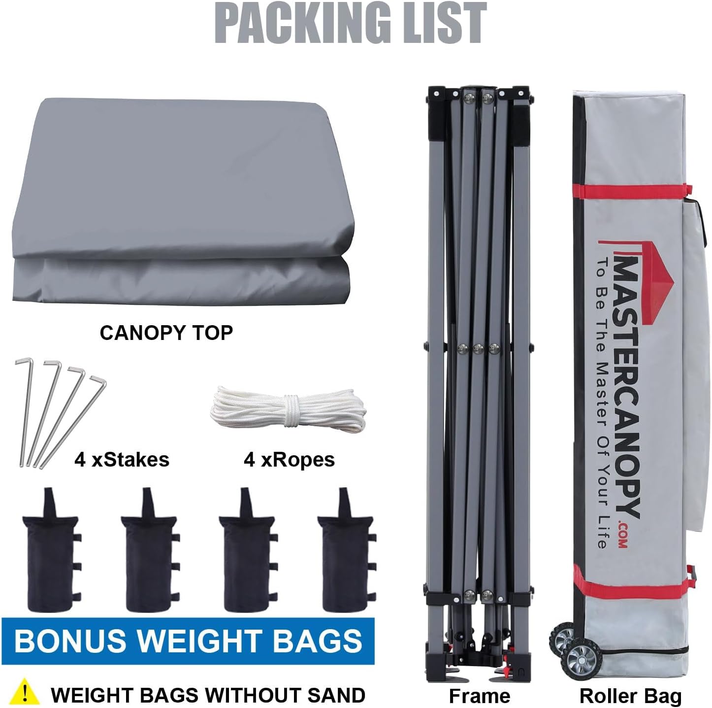 MASTERCANOPY Heavy Duty Pop-up Canopy Tent with Sidewalls (10x10,Gray)